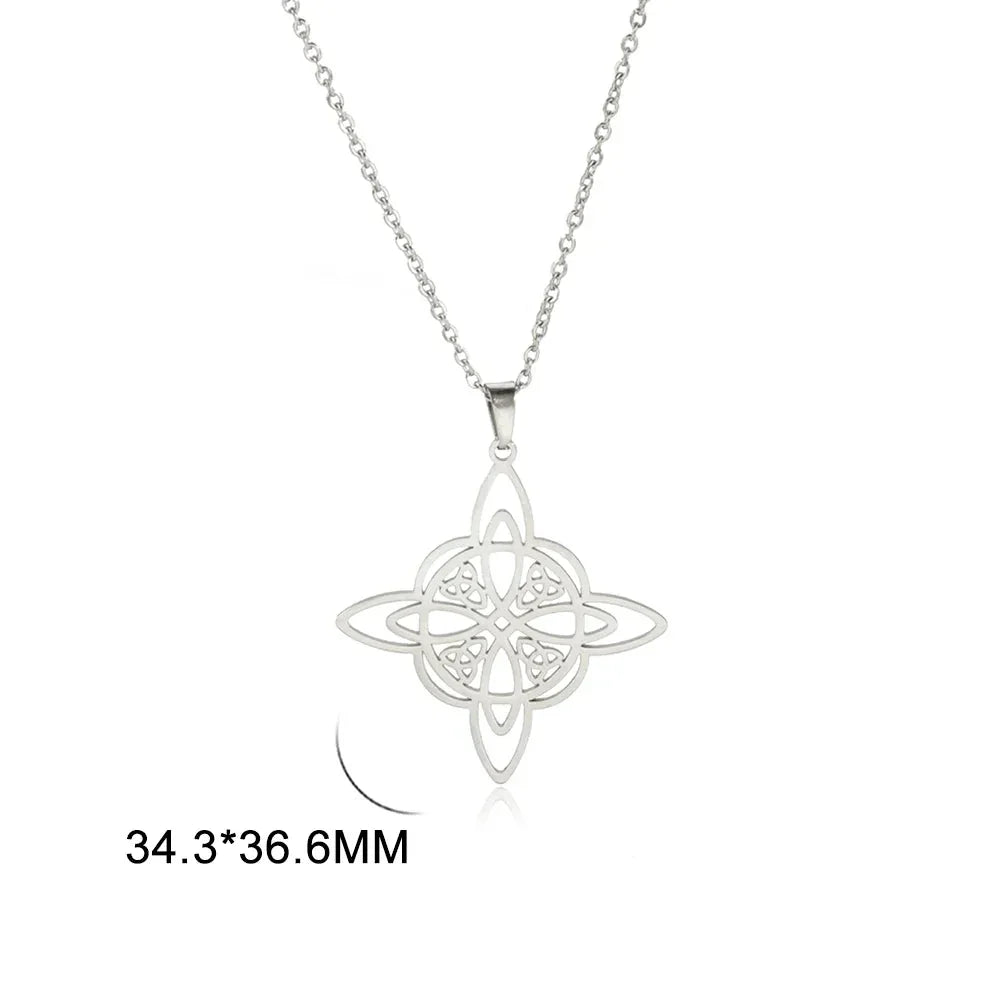 Pendentif et collier "protection éternelle" nœud de sorcière