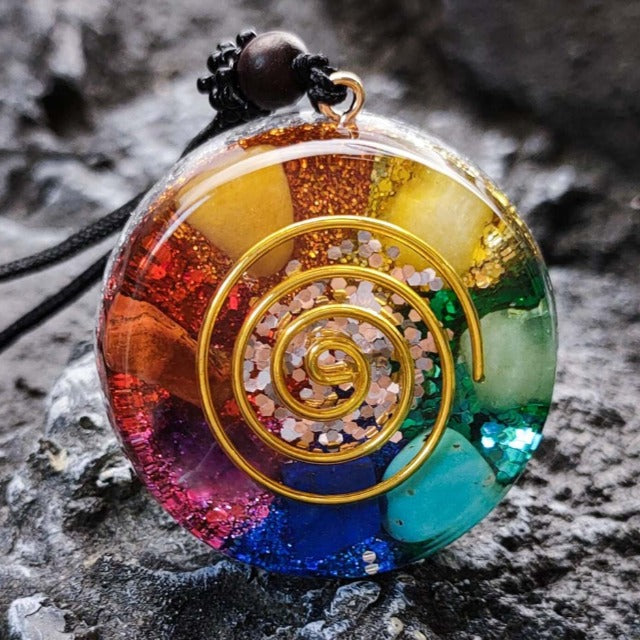 Orgonite Stone Pendant 7 Chakras & Necklace for Men and Women