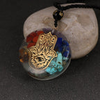 Orgonite Stone Pendant & Necklace Men Women Protection Meditation fatma's hand