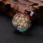 Orgonite Stone Pendant & Necklace Men Women Protection & Meditation metatron