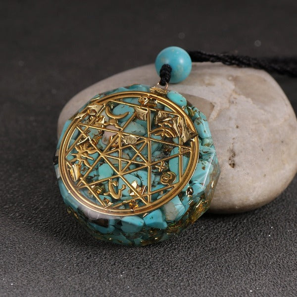 Pendentif Pierre Orgonite & Collier Homme femme Protection Méditation