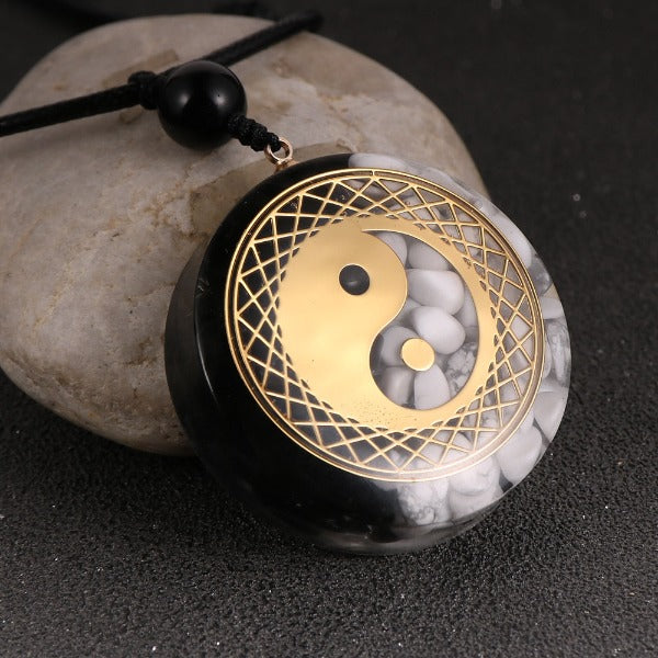 Orgonite Stone Pendant & Necklace Men Women Protection Meditation yin yang