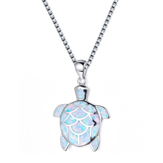 White Turtle Pendant