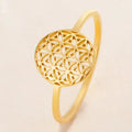 Small Women's Flower of Life Gold Ring