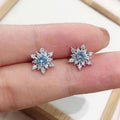 Small Silver Snowflake Earrings for Women