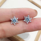 Small Silver Snowflake Earrings for Women