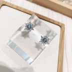 Small Silver Snowflake Earrings for Women