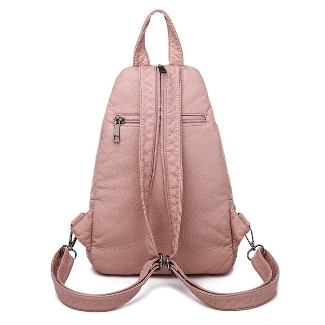 Cute Pink Leather Cat Backpack for Women