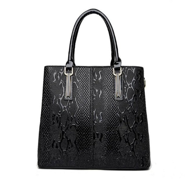 Black Leather Tote Bag