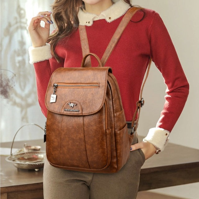 Brown Leather Satchel Bag for Women