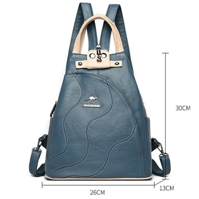 Black Leather Crossbody Bag for Women