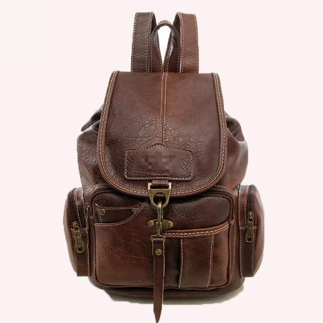 Vintage Leather Bag Backpack Brown Satchel