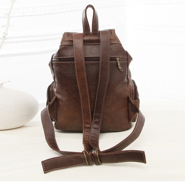 Vintage Leather Bag Backpack Brown Satchel