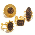 Set of Ethnic Style Leopard Ring Bands