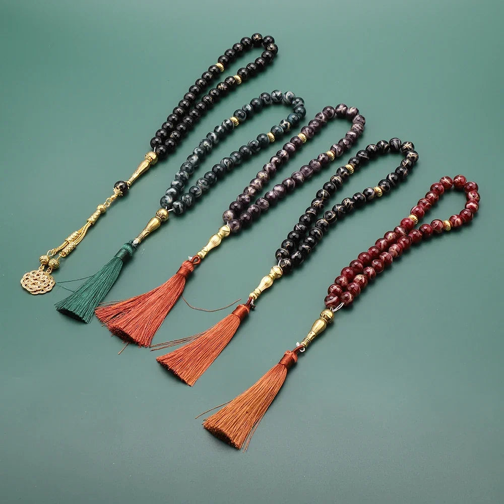 Tasbih Long 33 Perles noir - chapelet de prière musulman