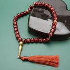 Tasbih Long 33 Perles noir - chapelet de prière musulman rouge